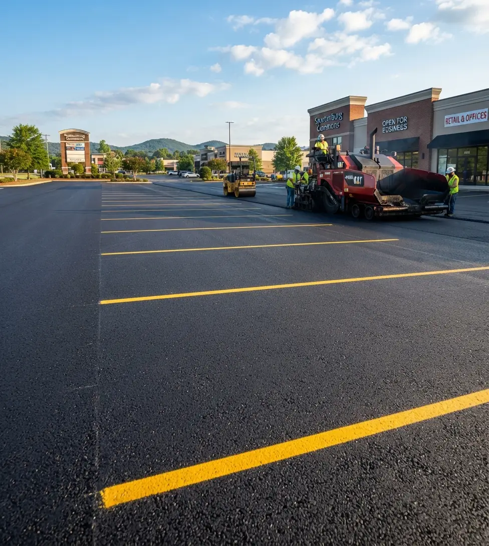 Asphalt paving work by Parking Lot Pros